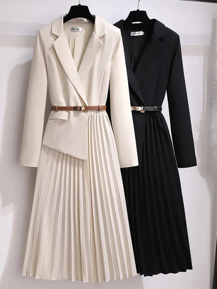 Adriana | Elegante Abito Blazer con Gonna a Pieghe - Image 5