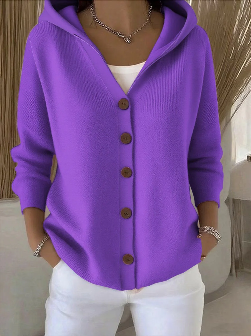 Alessia | Cardigan in Maglia con Cappuccio Morbido e Confortevole - Image 7