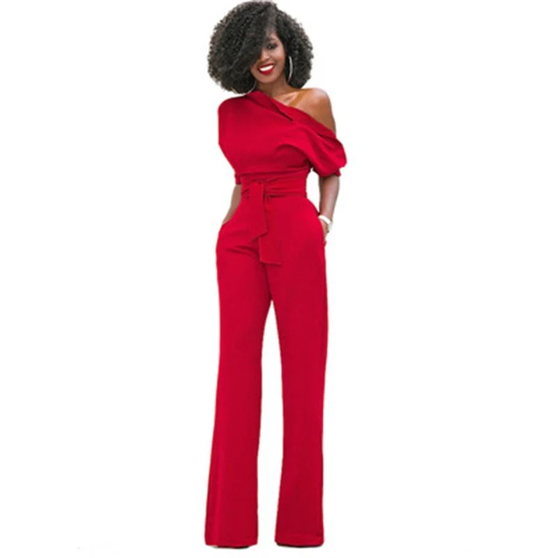 Alessia | Tuta jumpsuit off shoulder con silhouette fluida - Image 2