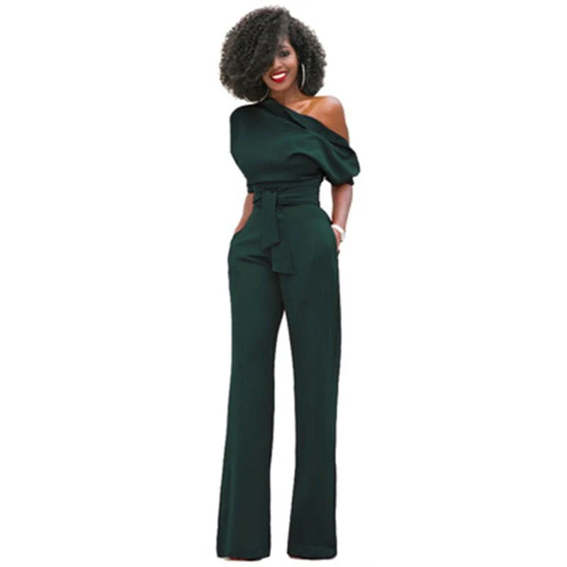 Alessia | Tuta jumpsuit off shoulder con silhouette fluida - Image 4