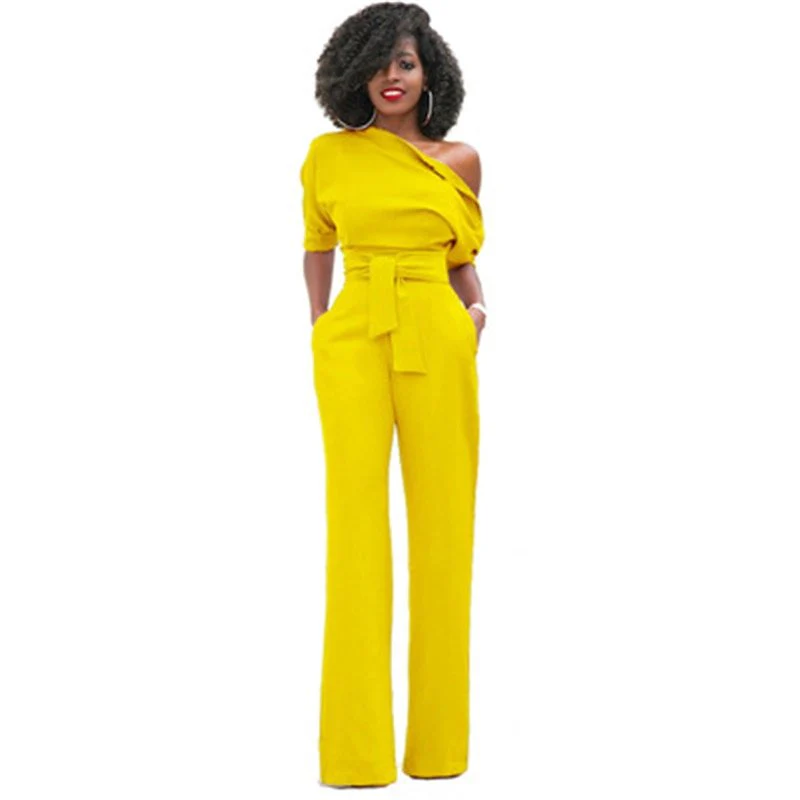 Alessia | Tuta jumpsuit off shoulder con silhouette fluida - Image 5