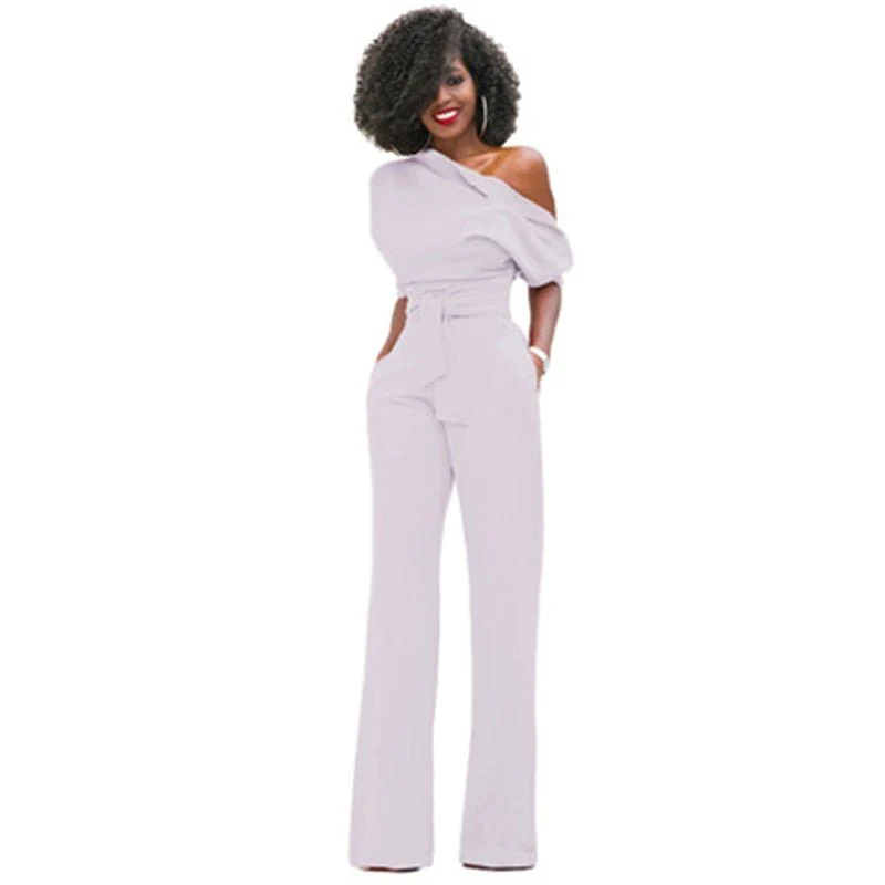 Alessia | Tuta jumpsuit off shoulder con silhouette fluida - Image 7