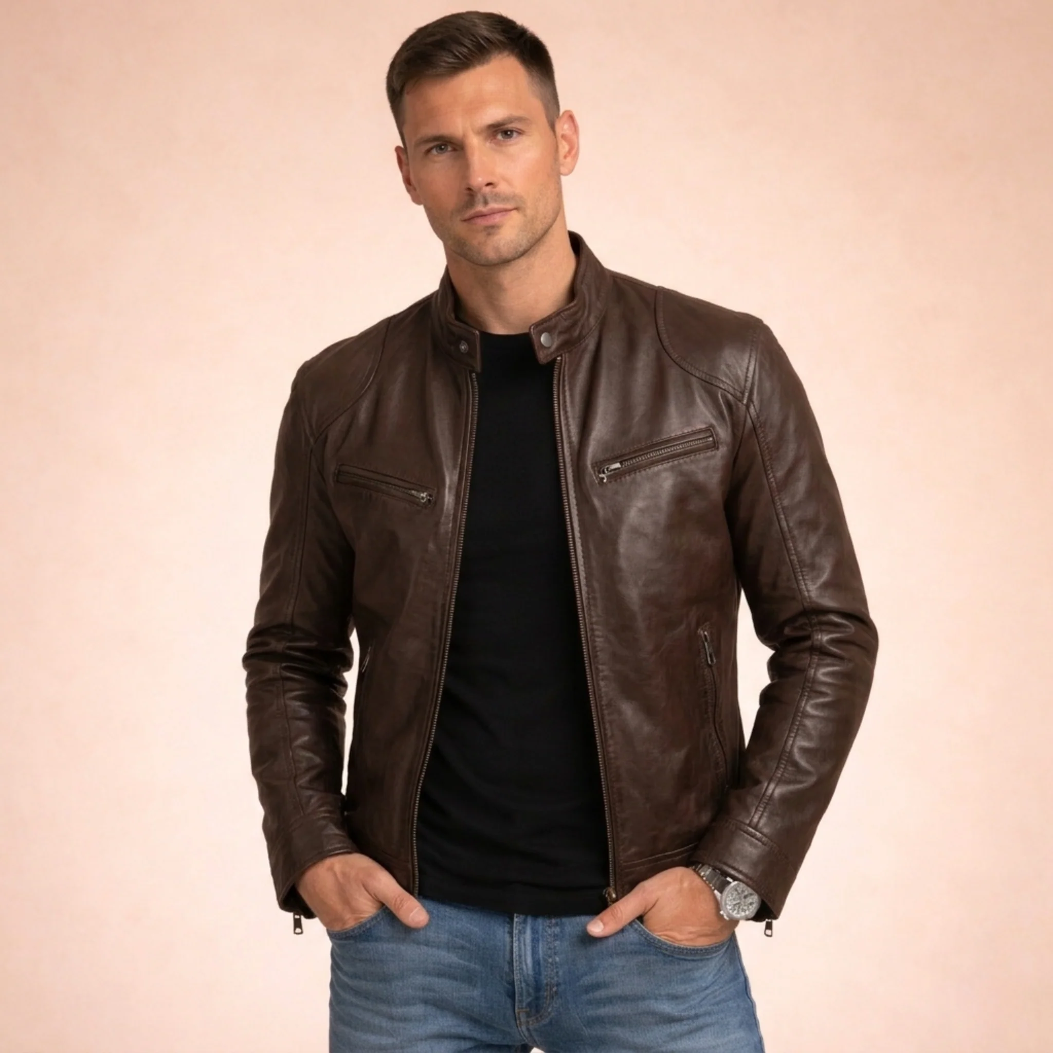 Andrea | Giacca in pelle morbida ed elegante - Image 11
