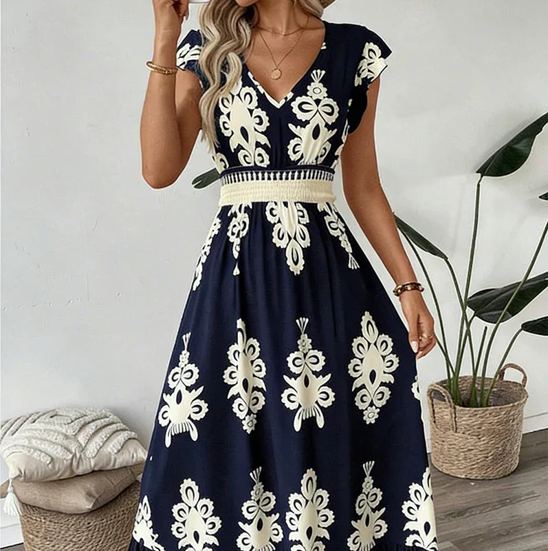 Aurora | Abito midi da donna raffinato ed elegante con scollo a V - Image 7