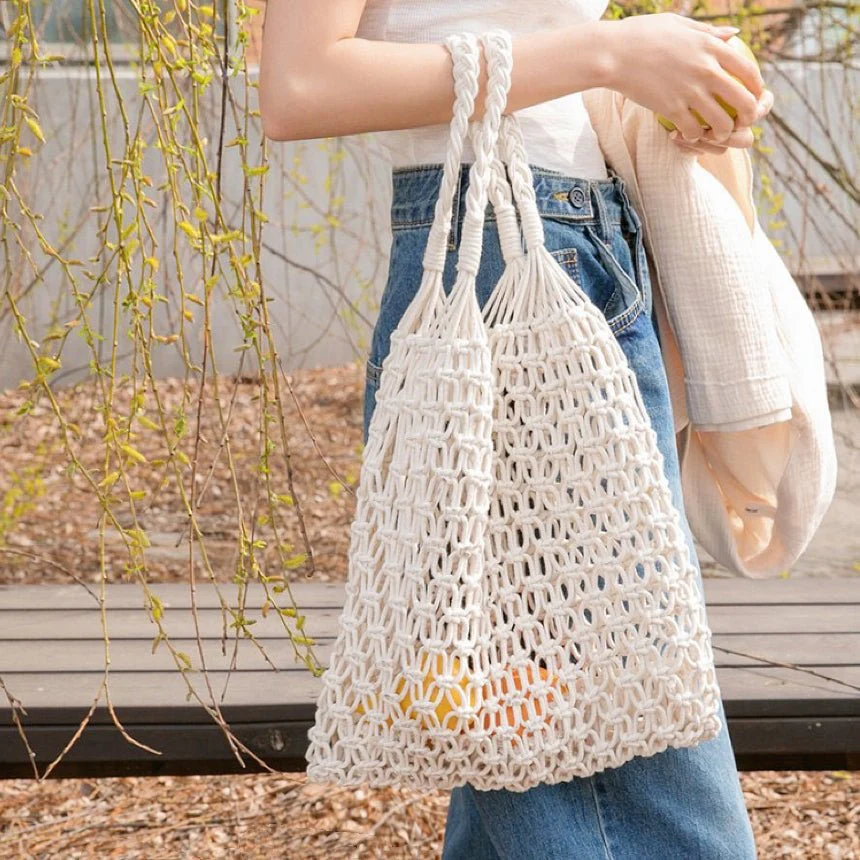 Aurora | Borsa tote artigianale in cotone macramè