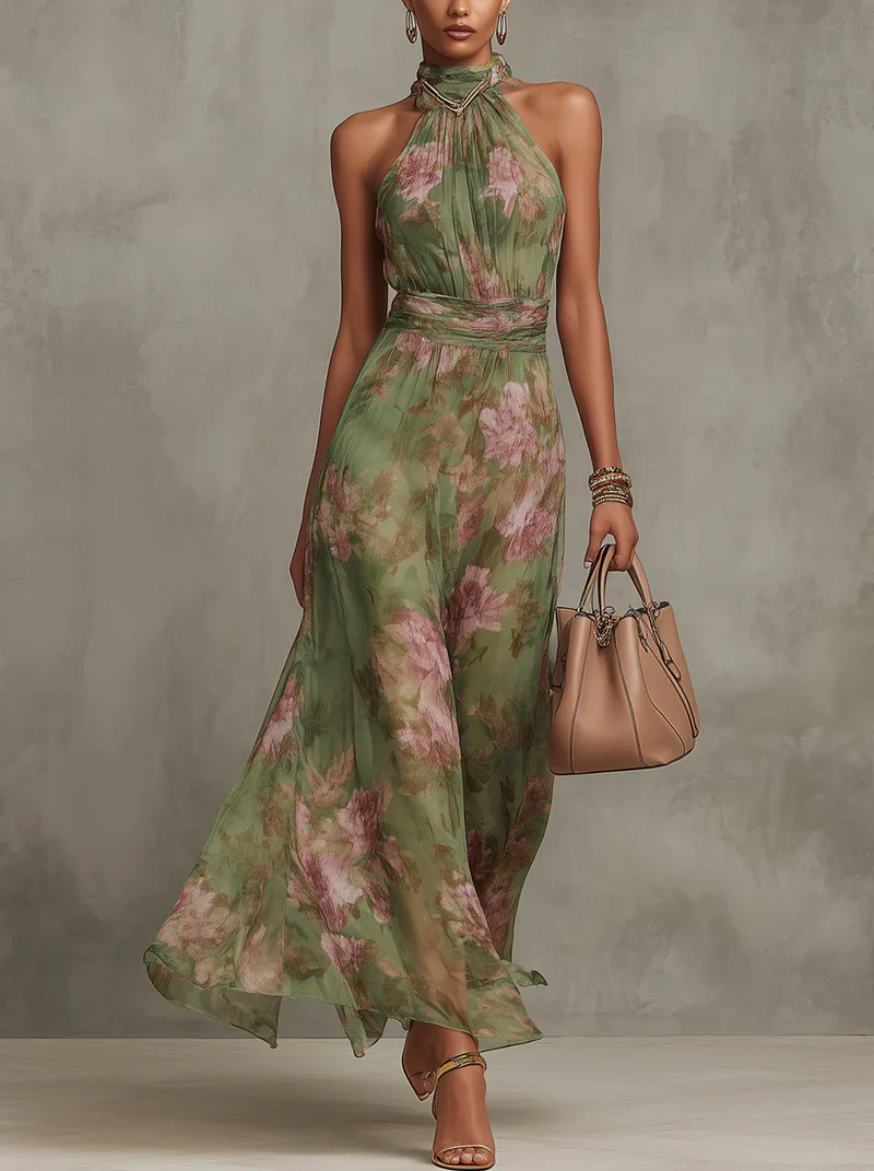 Aurora | Elegante abito lungo estivo a fiori