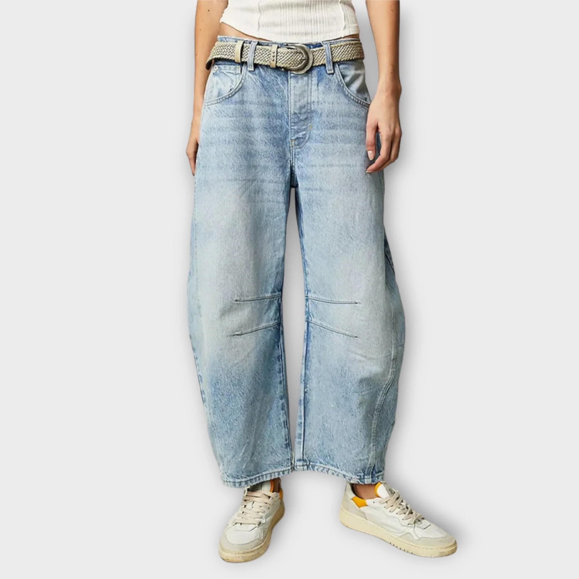 Beatrice | Jeans a Gamba Larga a Vita Alta Eleganti
