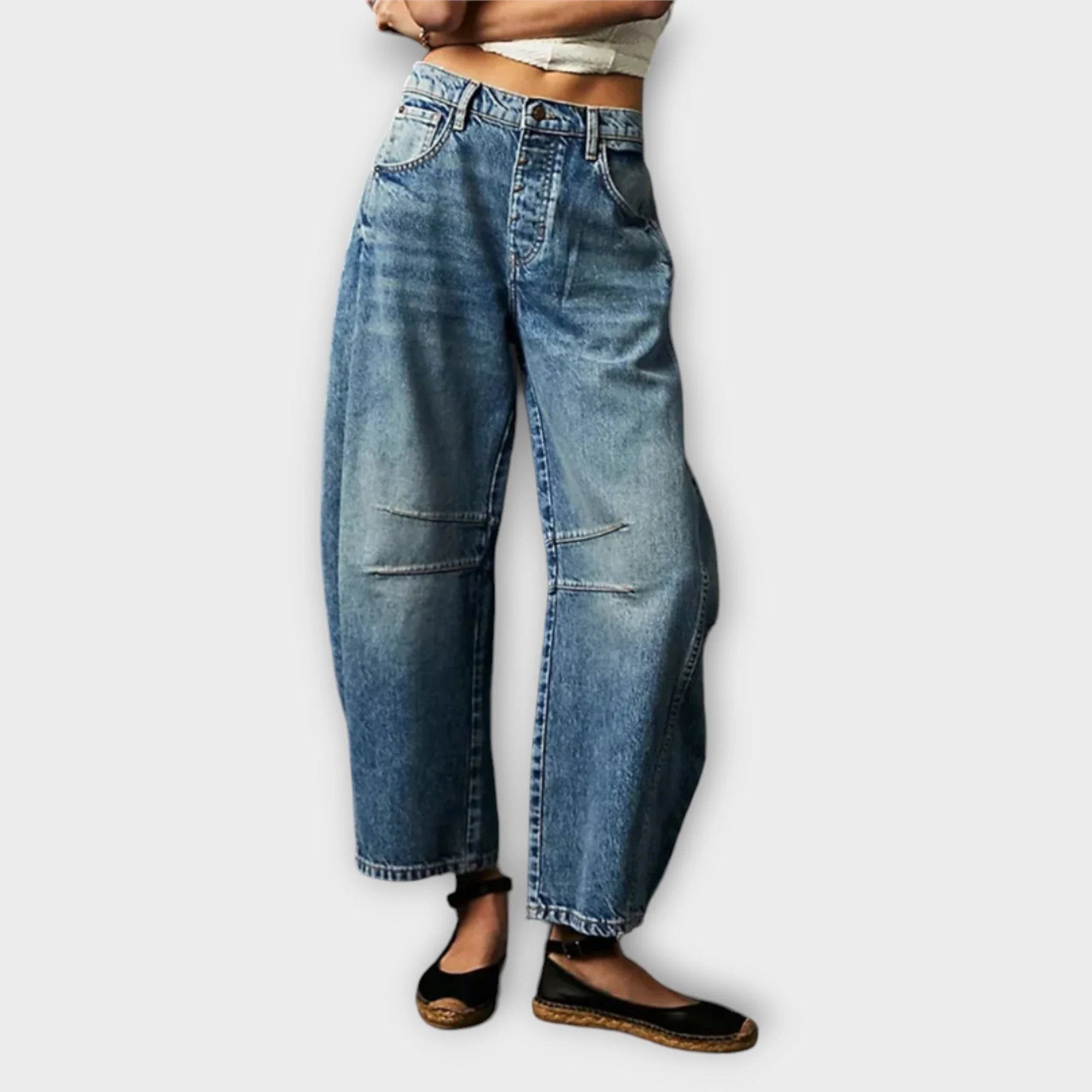 Beatrice | Jeans a Gamba Larga a Vita Alta Eleganti - Image 2
