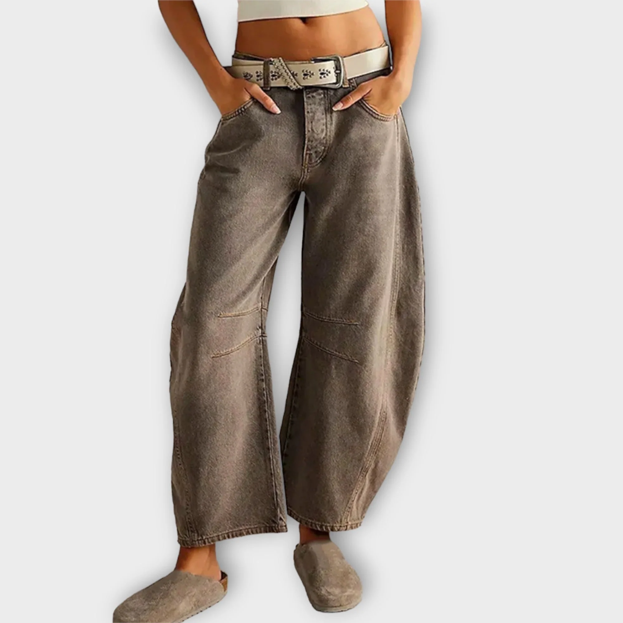 Beatrice | Jeans a Gamba Larga a Vita Alta Eleganti - Image 3
