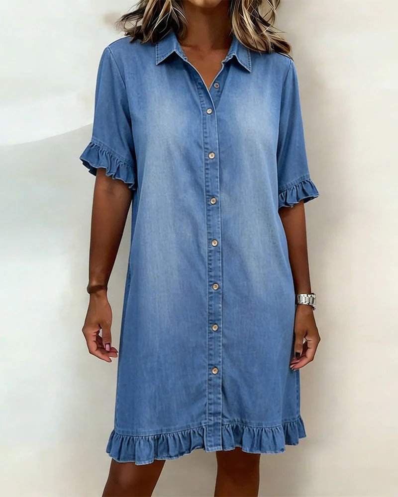 Camilla | Abito in denim morbido con dettagli arricchiati