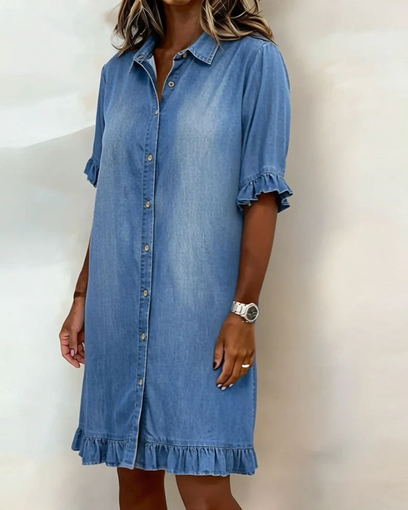 Camilla | Abito in denim morbido con dettagli arricchiati - Image 6