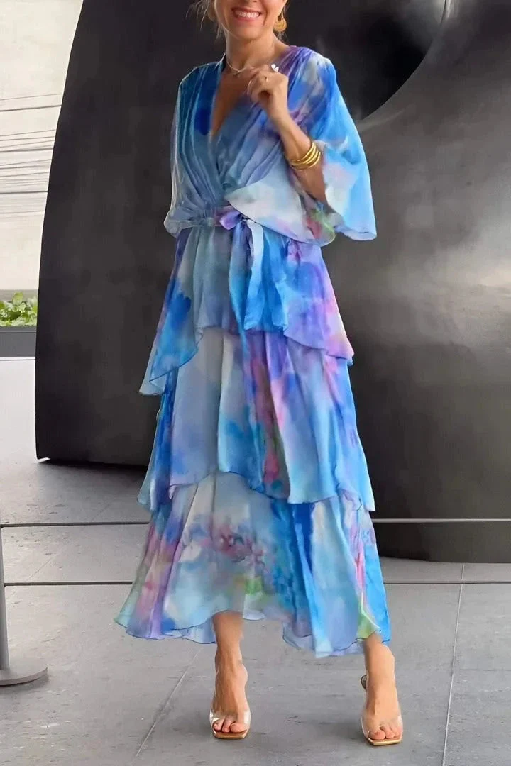 Camilla | Abito lungo in chiffon fluido ed elegante