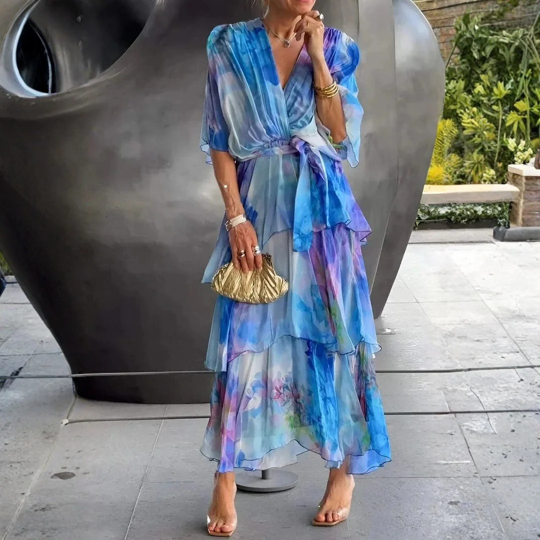 Camilla | Abito lungo in chiffon fluido ed elegante - Image 2