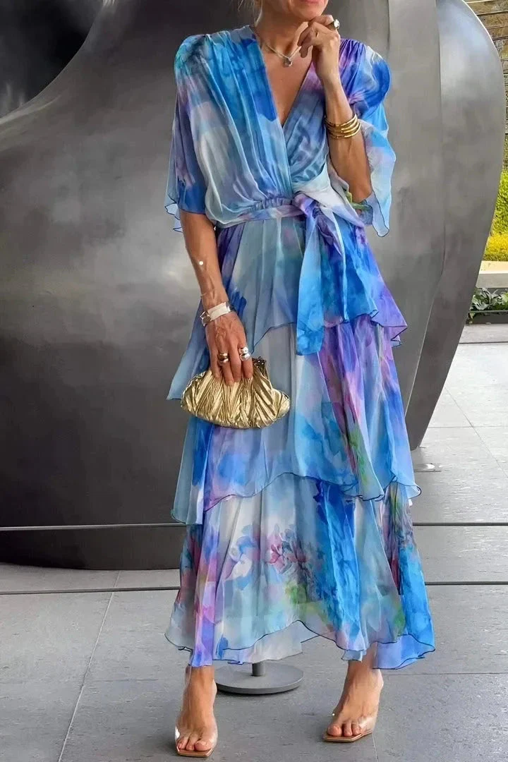 Camilla | Abito lungo in chiffon fluido ed elegante - Image 3