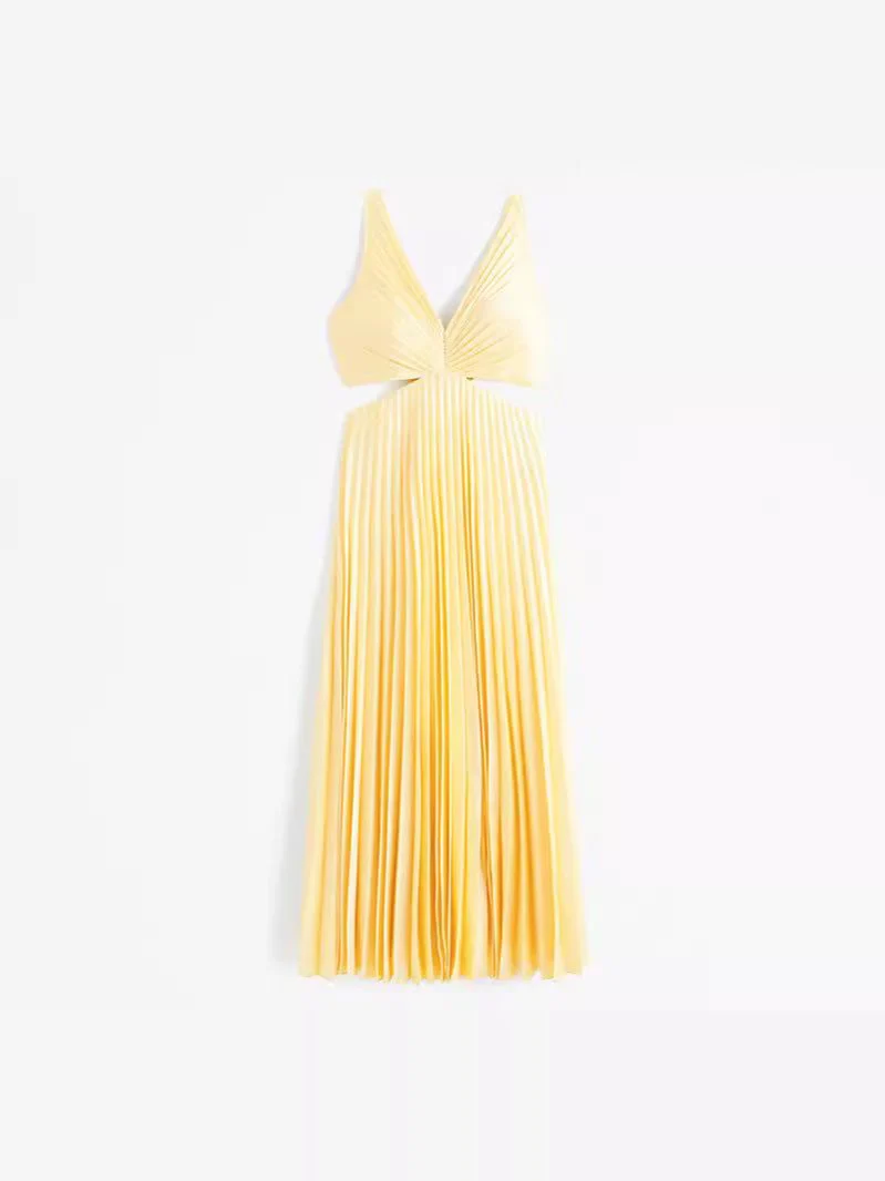 Camilla | Abito Maxi Plissettato Con Dettagli Cut-Out - Image 6
