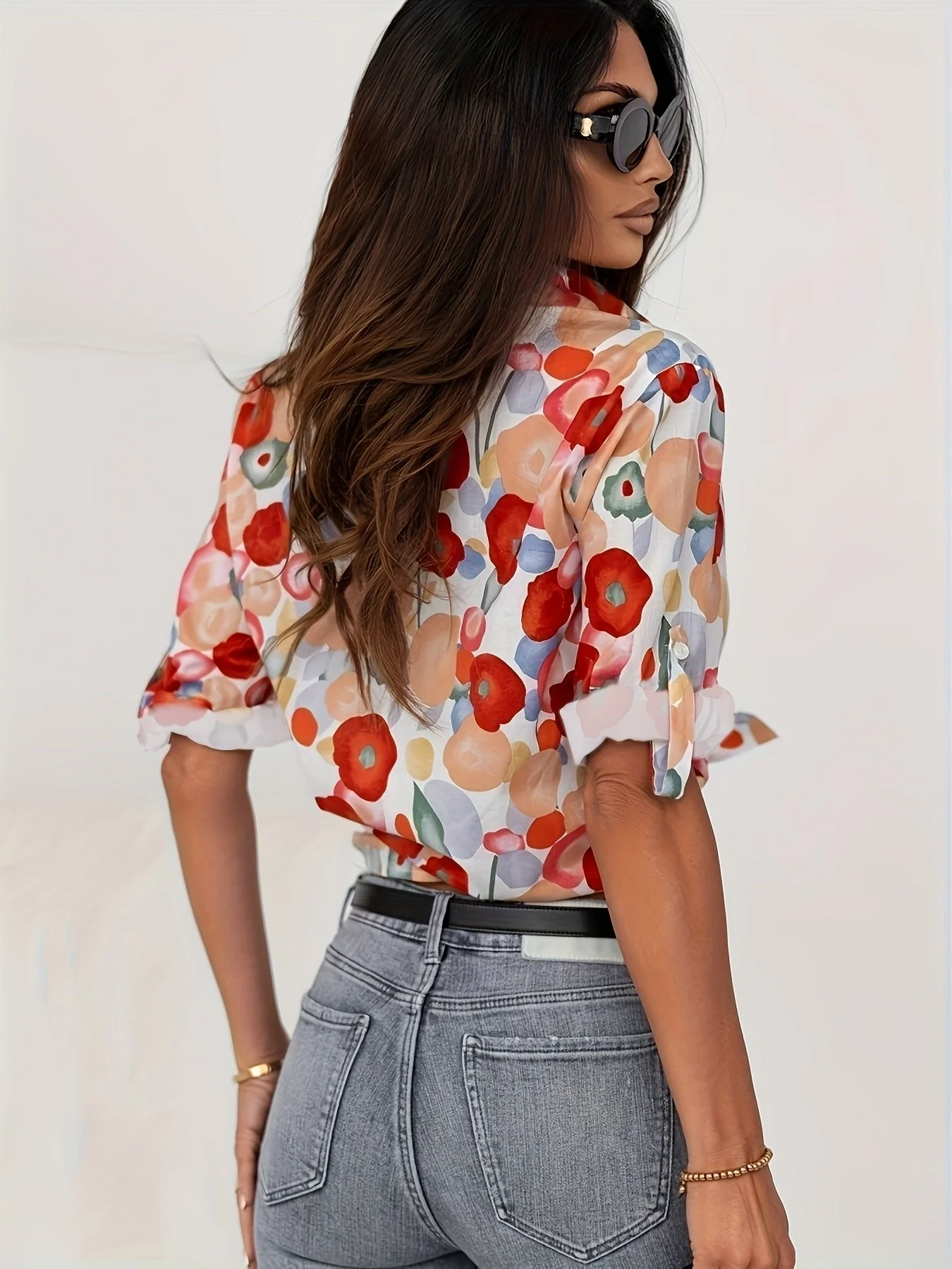 Camilla | moderna e raffinata Camicetta oversize a fiori - Image 3