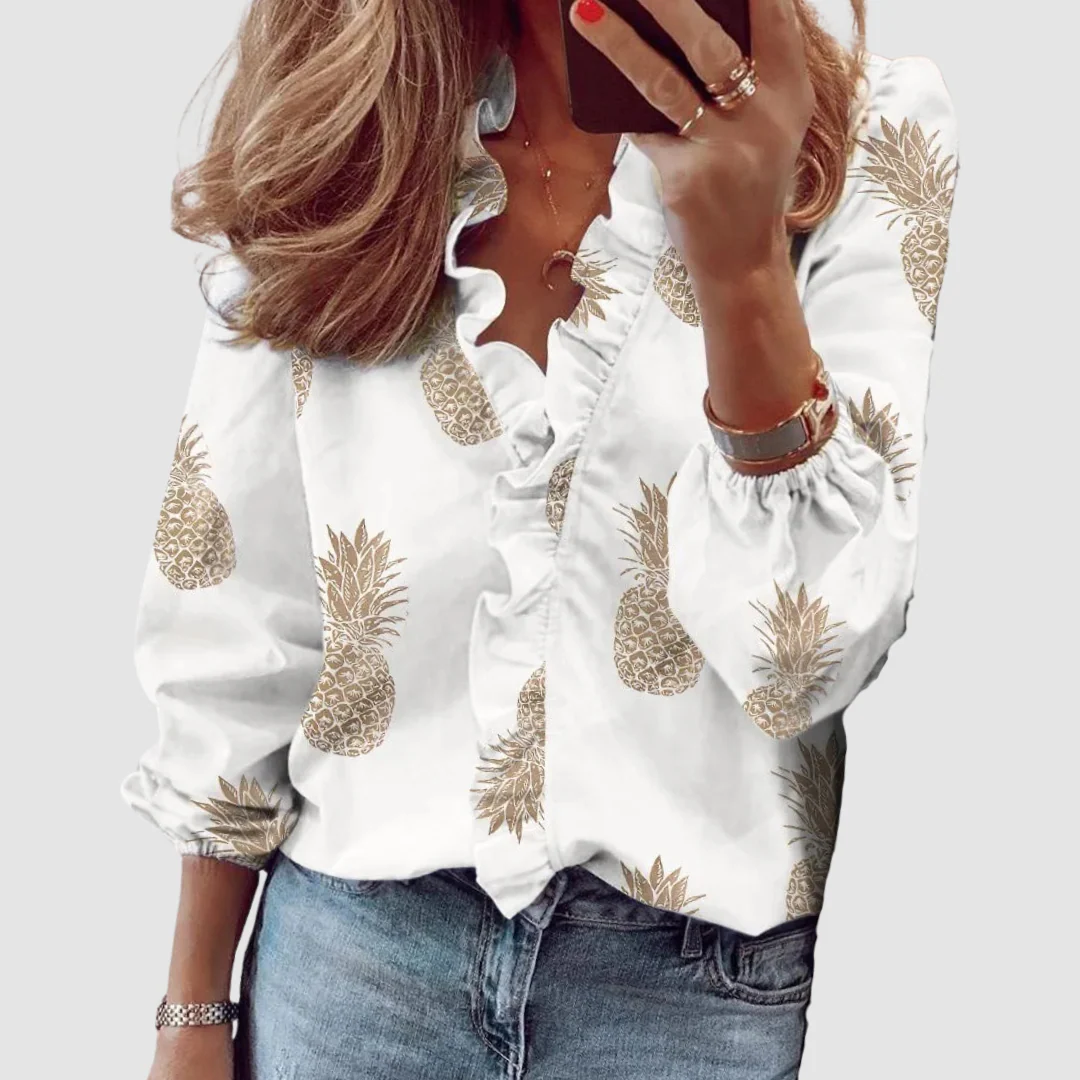 Camilla | Romantico e Stile Moderno Blusa Floreale - Image 3