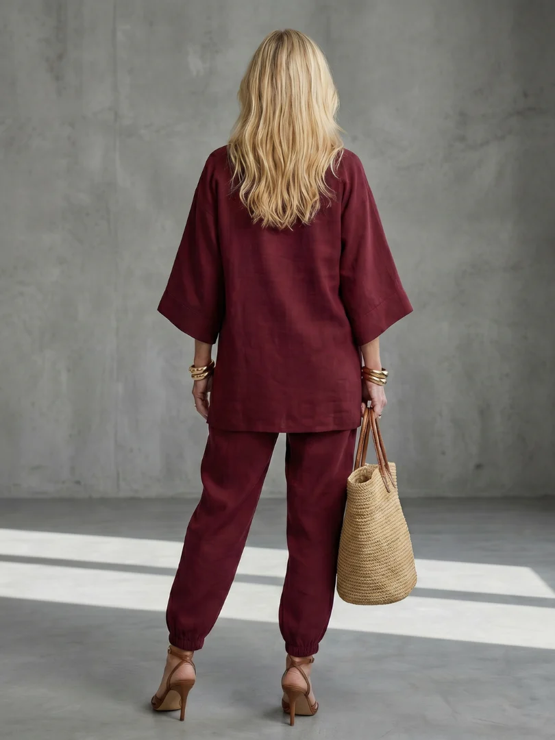 Camilla | Set Tunica e Pantaloni con Dettagli Arricciati - Image 6