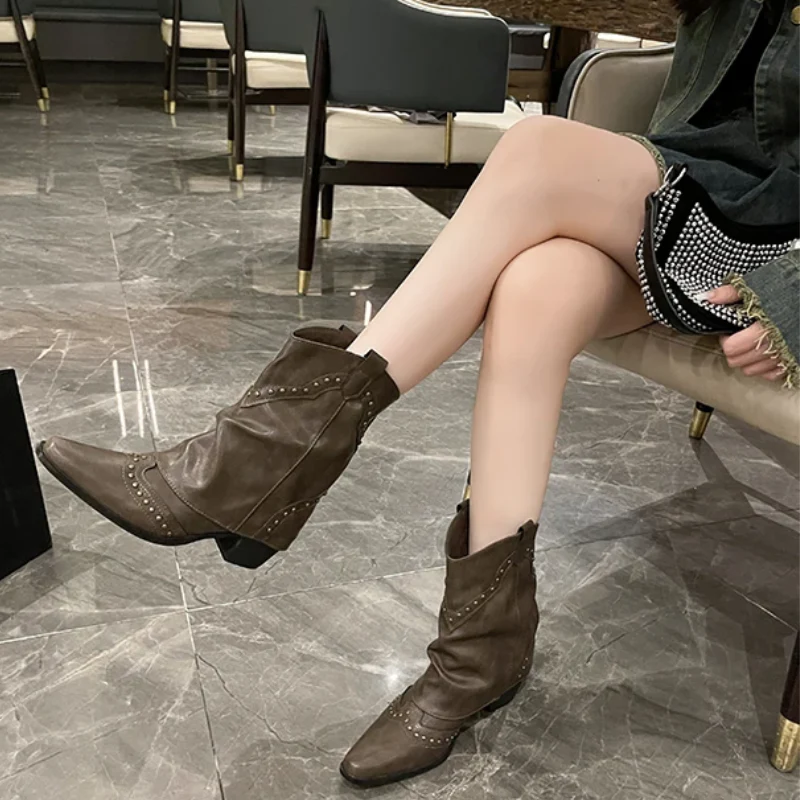 Camilla | Stivali da cowboy con Rivetti e Tacco Elegante - Image 2