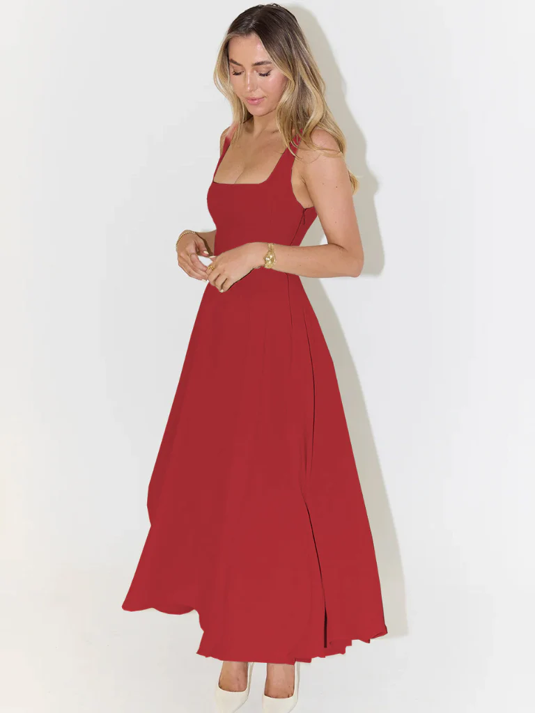 Caterina | Abito midi fluido con scollo quadrato - Image 12