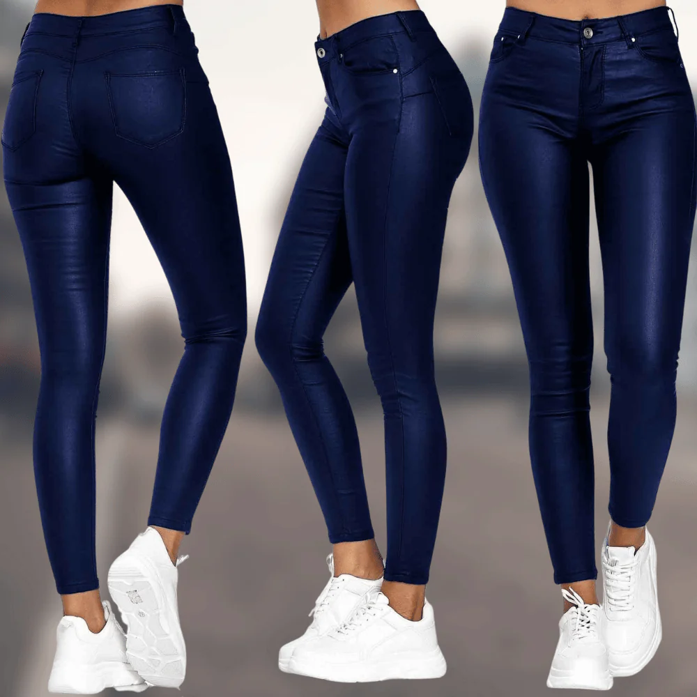 Celine | Pantaloni slim-fit in pelle vegana Elegance - Image 2