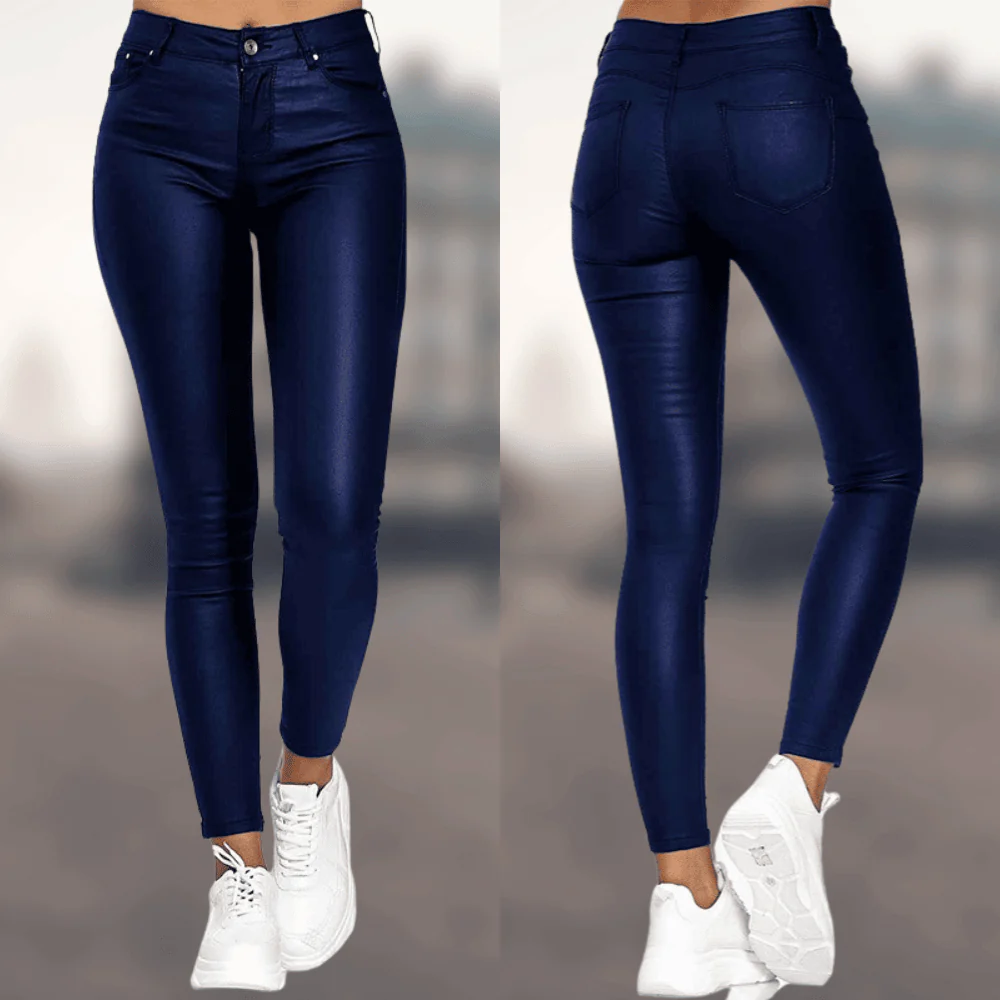 Celine | Pantaloni slim-fit in pelle vegana Elegance - Image 4