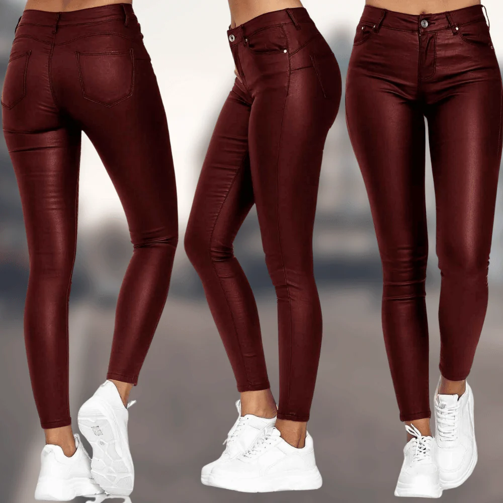 Celine | Pantaloni slim-fit in pelle vegana Elegance - Image 5
