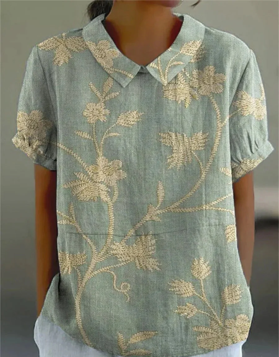Charlotte | Blusa vintage da donna con motivo floreale