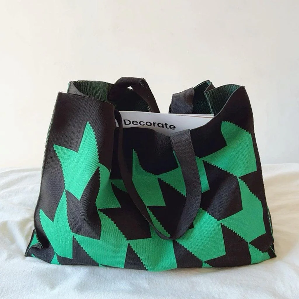 Chiara | Borsa tote oversize con motivo geometrico - Image 2