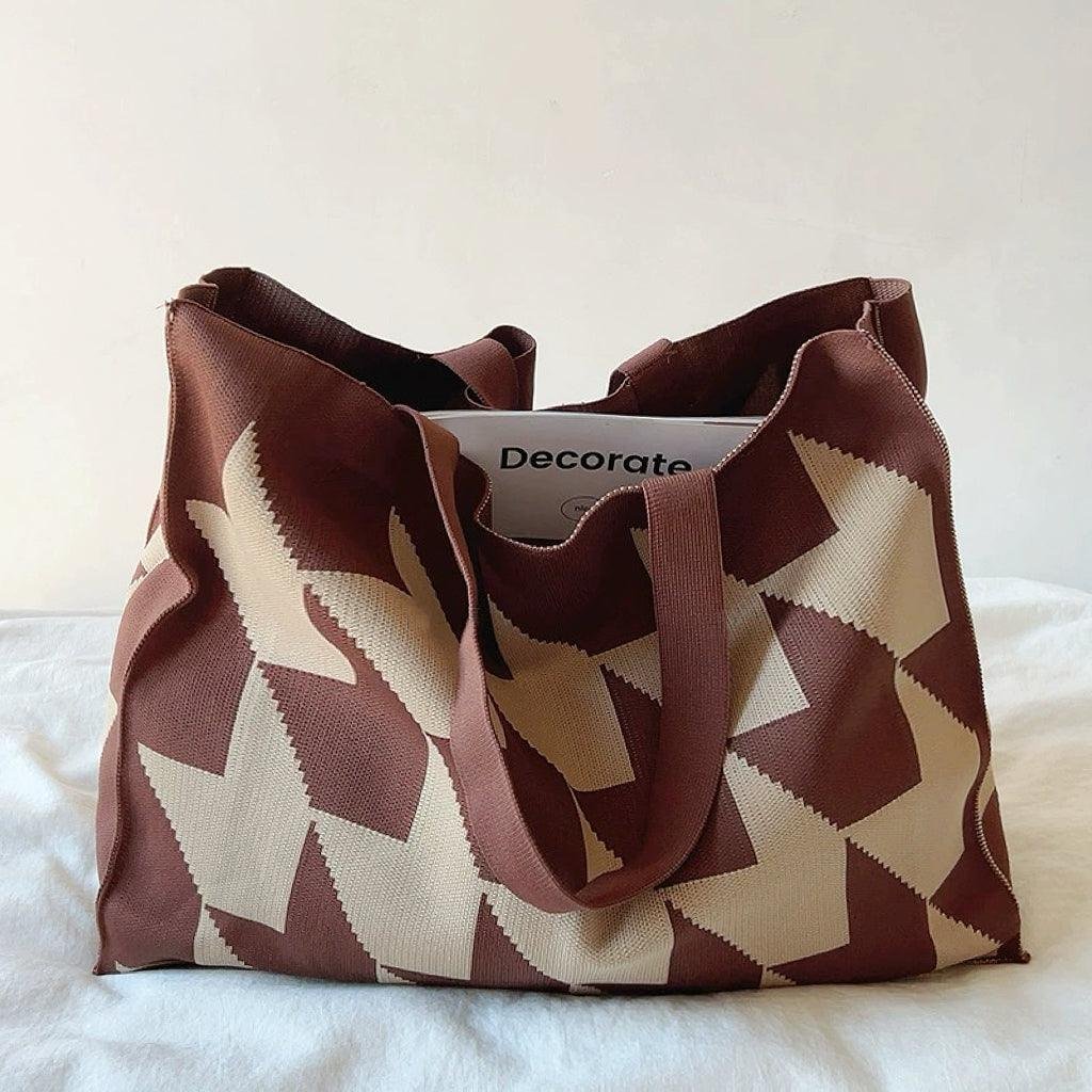 Chiara | Borsa tote oversize con motivo geometrico - Image 3