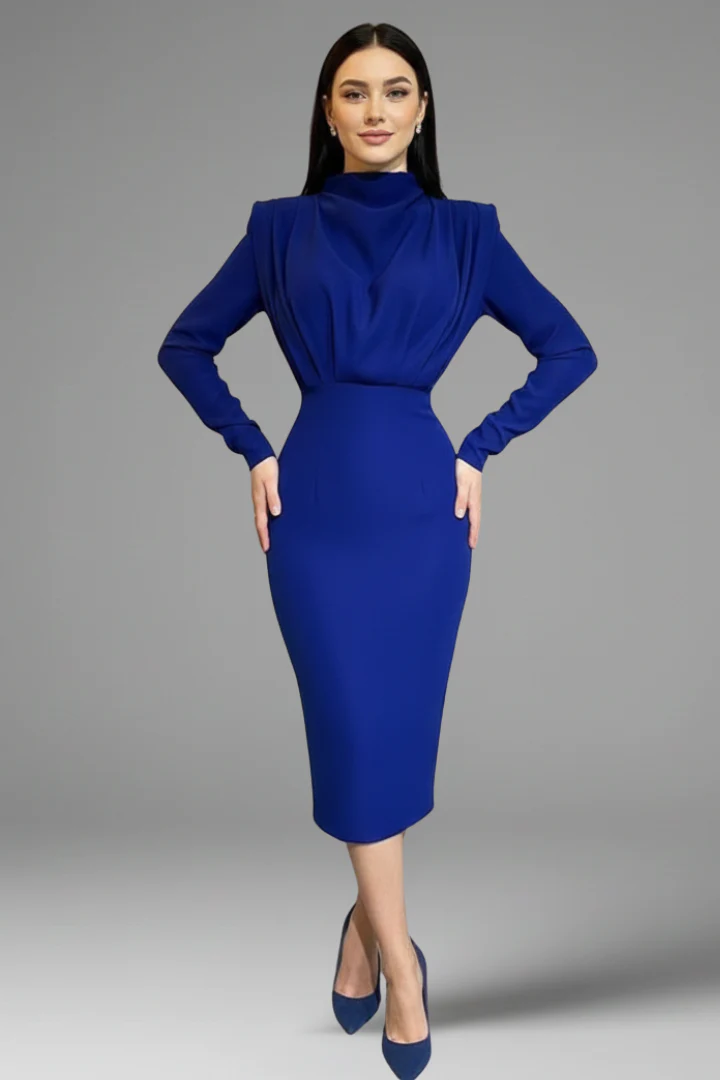 Chiara | Elegante abito maxi a maniche lunghe con collo alto - Image 6