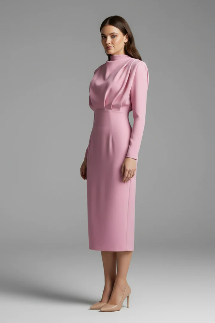 Chiara | Elegante abito maxi a maniche lunghe con collo alto - Image 9