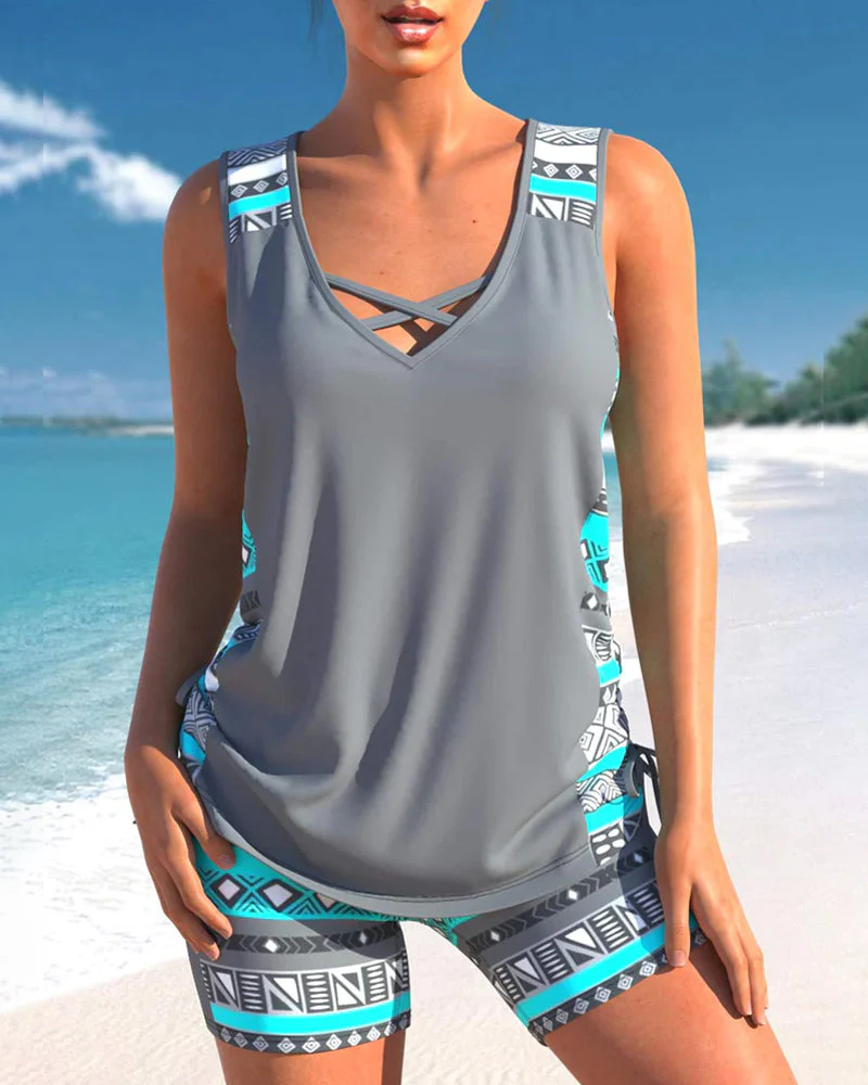 Chiara | Set tankini geometrico ed elegante
