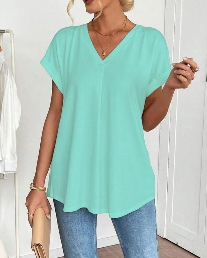 Chiara | T-shirt comoda ed elegante con scollo a V - Image 3