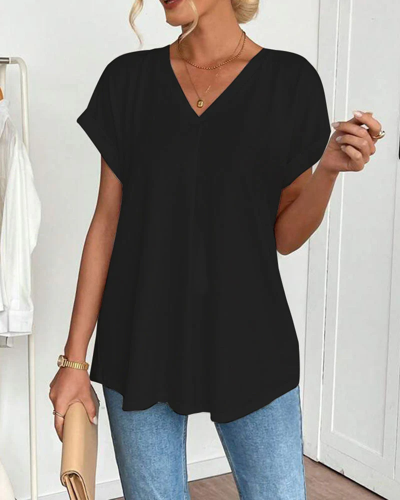 Chiara | T-shirt comoda ed elegante con scollo a V - Image 4