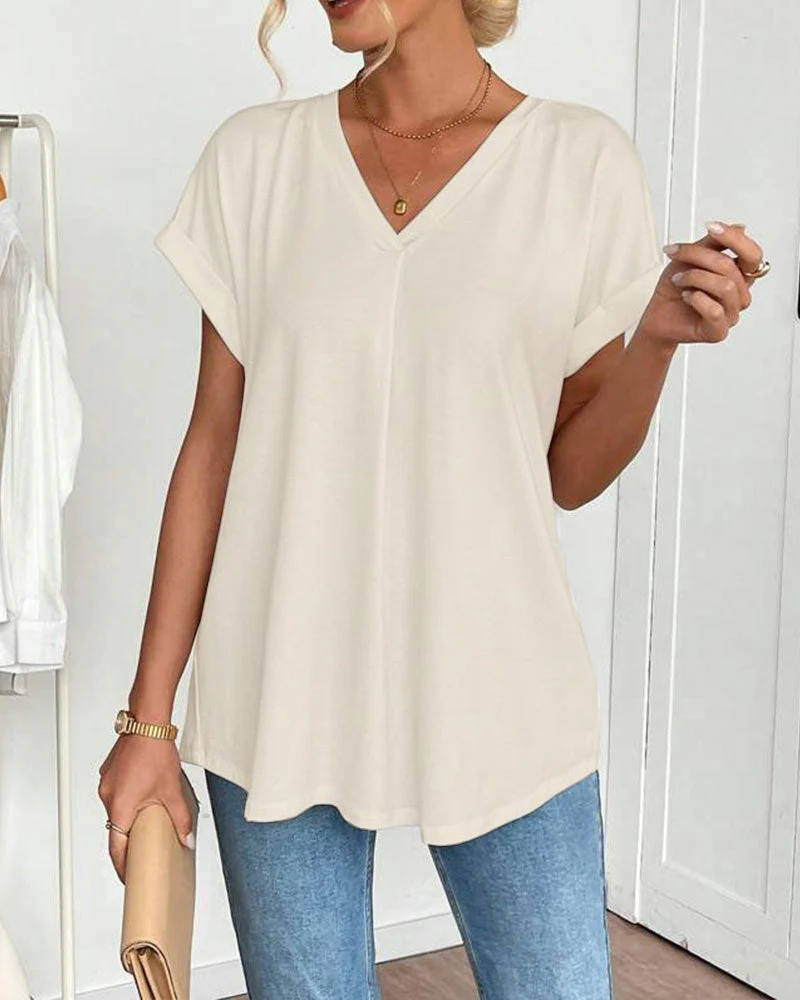 Chiara | T-shirt comoda ed elegante con scollo a V - Image 5