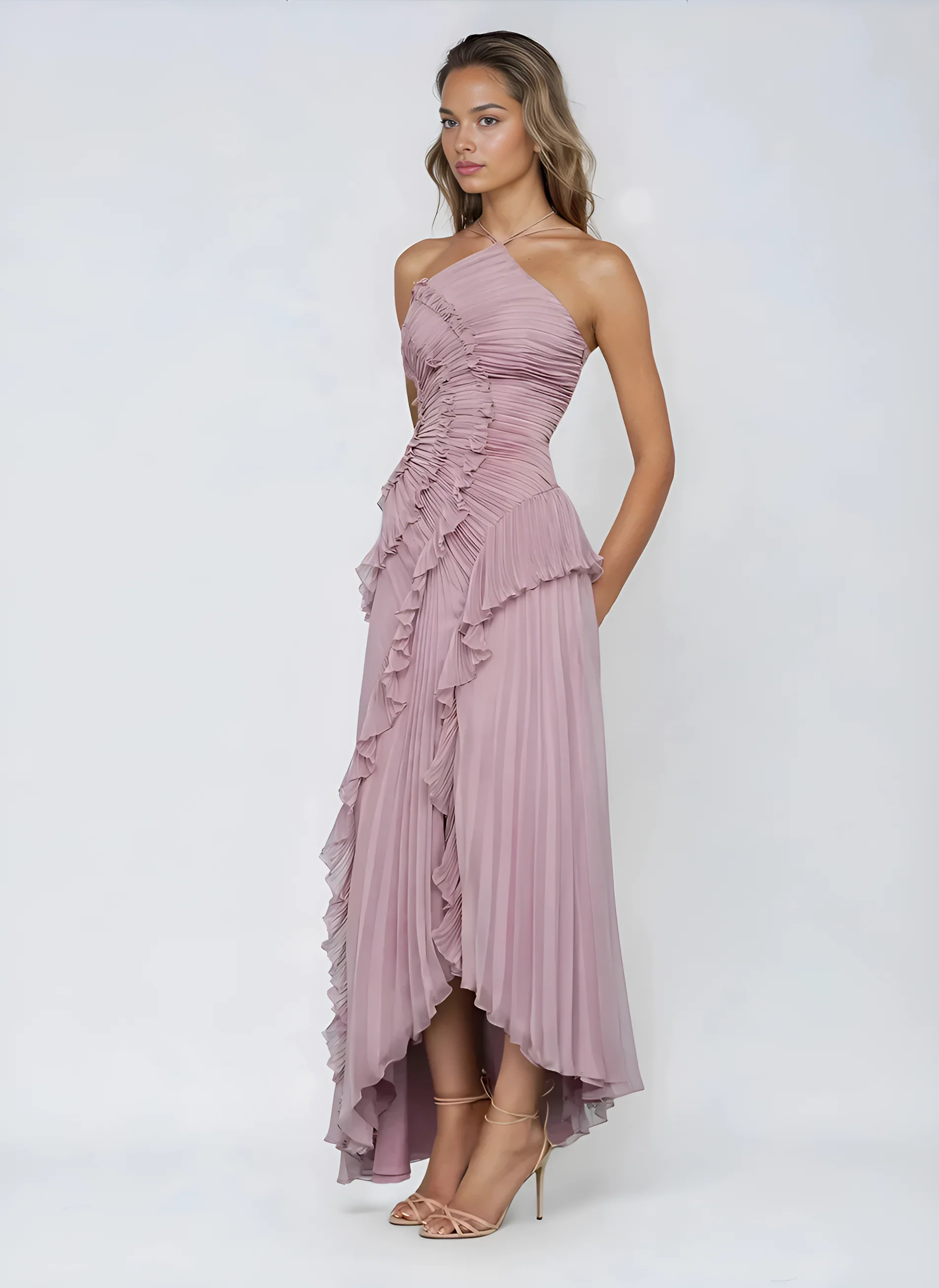 Christin | Abito da cerimonia lungo in chiffon, elegante e raffinato - Image 2