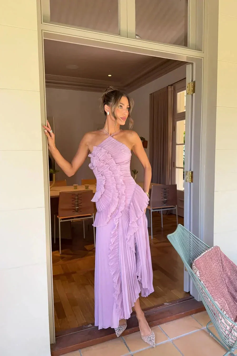 Christin | Abito da cerimonia lungo in chiffon, elegante e raffinato - Image 5