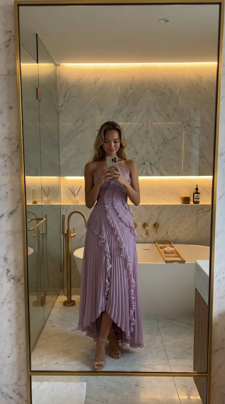 Christin | Abito da cerimonia lungo in chiffon, elegante e raffinato - Image 6