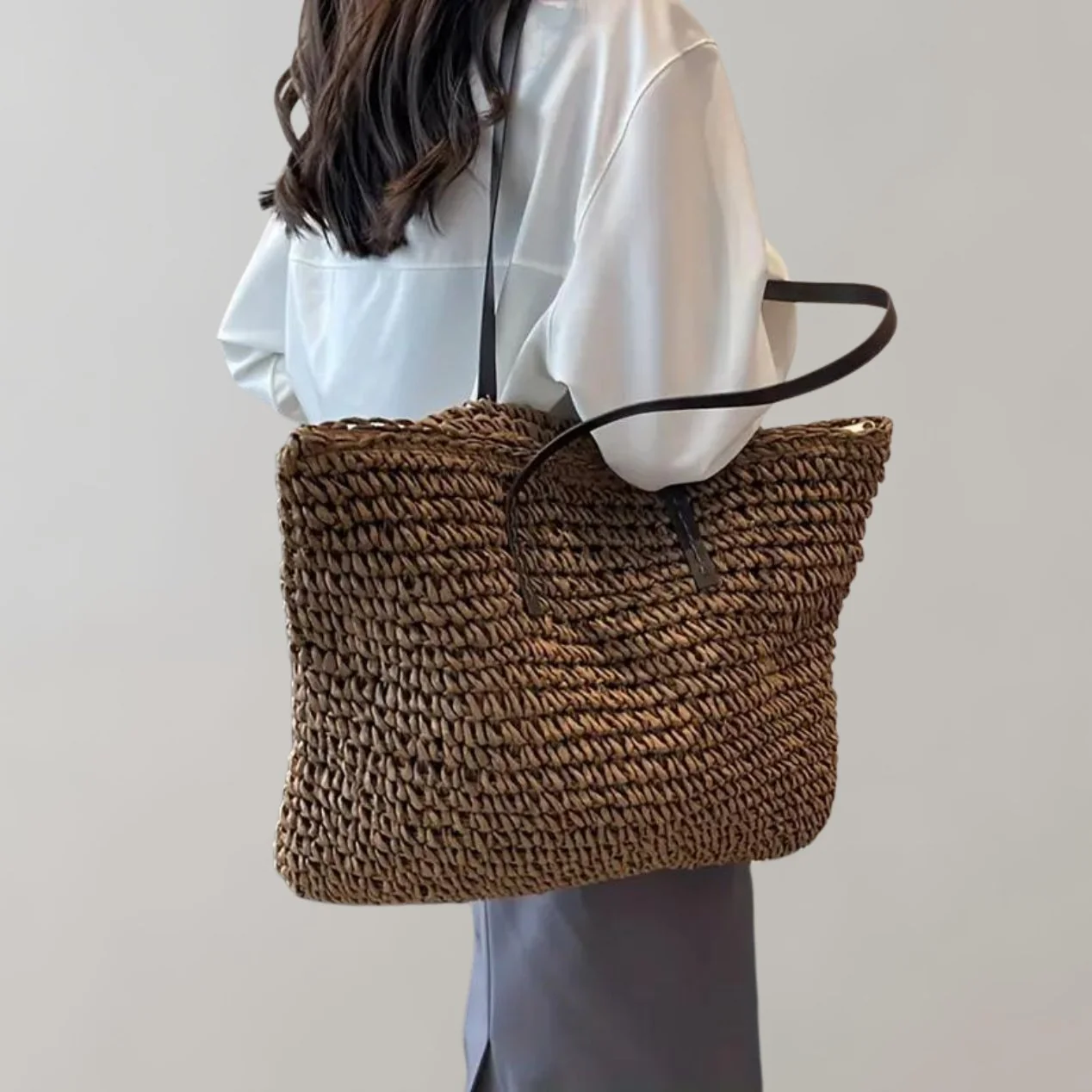 Christina | Elegante borsa tote estiva intrecciata oversize - Image 12