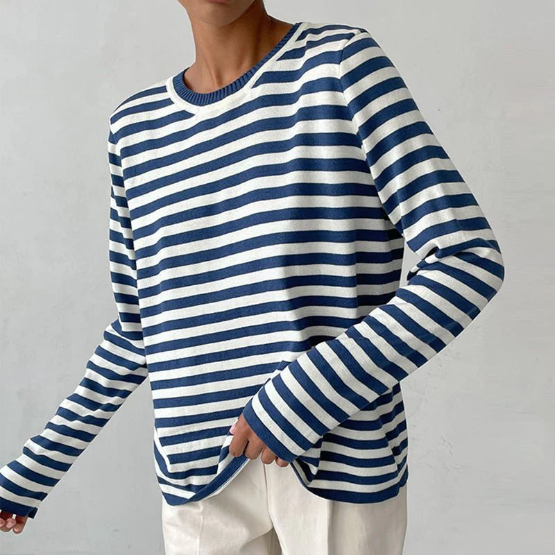 Clara | Maglione Donna a Righe Nautiche a Maniche Lunghe