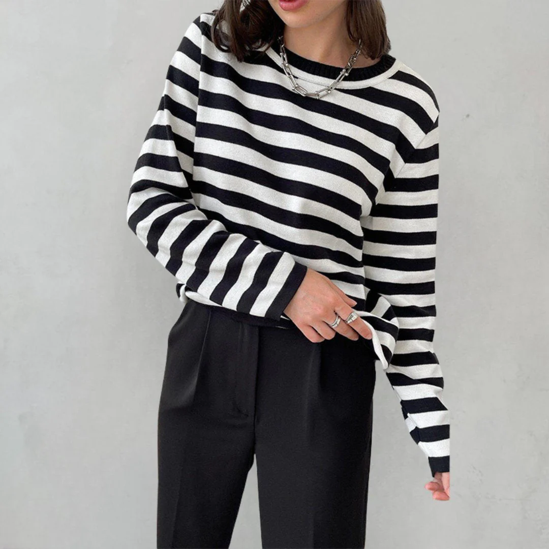 Clara | Maglione Donna a Righe Nautiche a Maniche Lunghe - Image 5