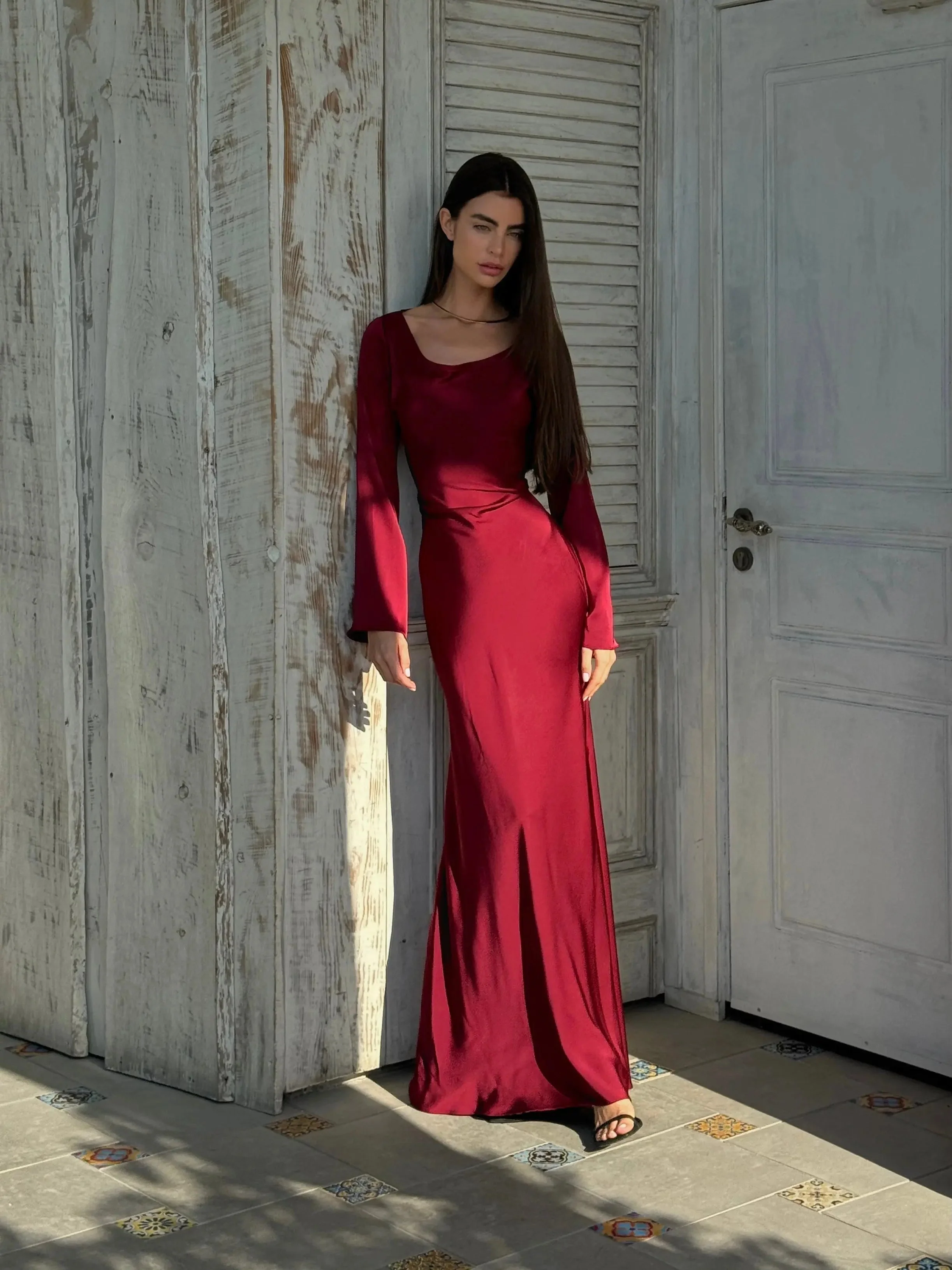 Clara | Maxi abito a maniche lunghe dal design sofisticato - Image 4