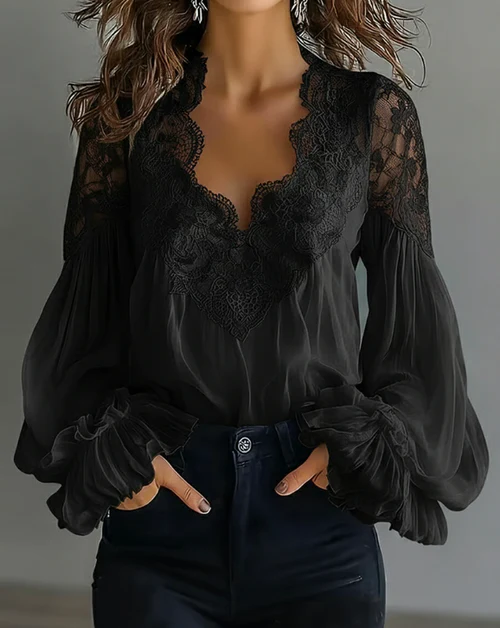 Diana | Blusa Raffinata con Ricami in Pizzo Floreale - Image 2
