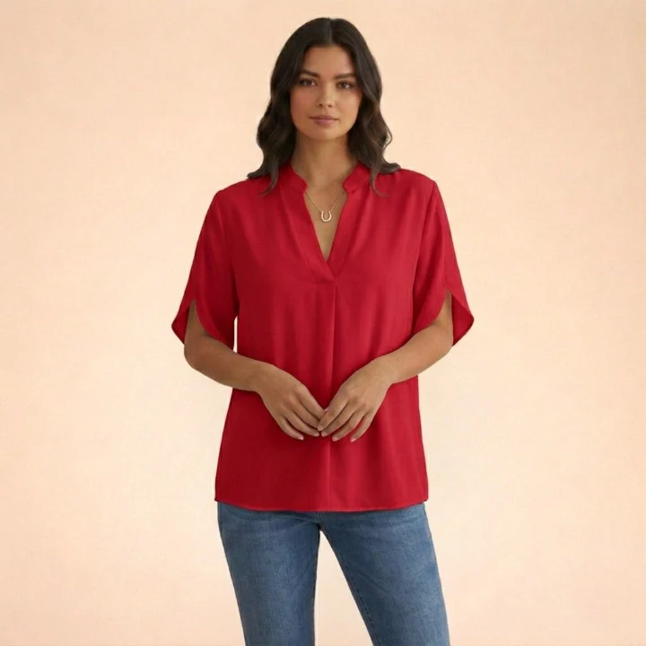 Donatella | Elegante camicetta da donna con scollo a V - Image 12