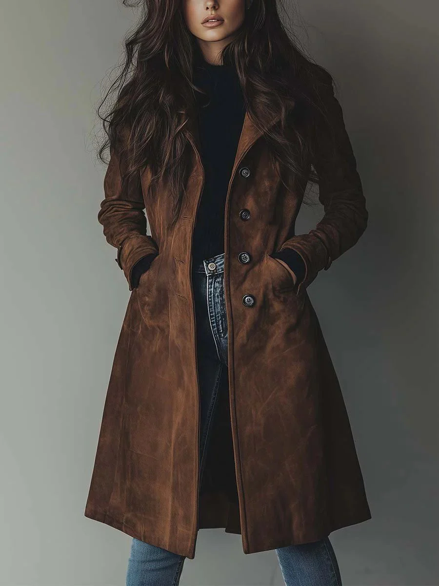 Eleanor | Trench Classico Doppiopetto dal Taglio Lungo e Fluido