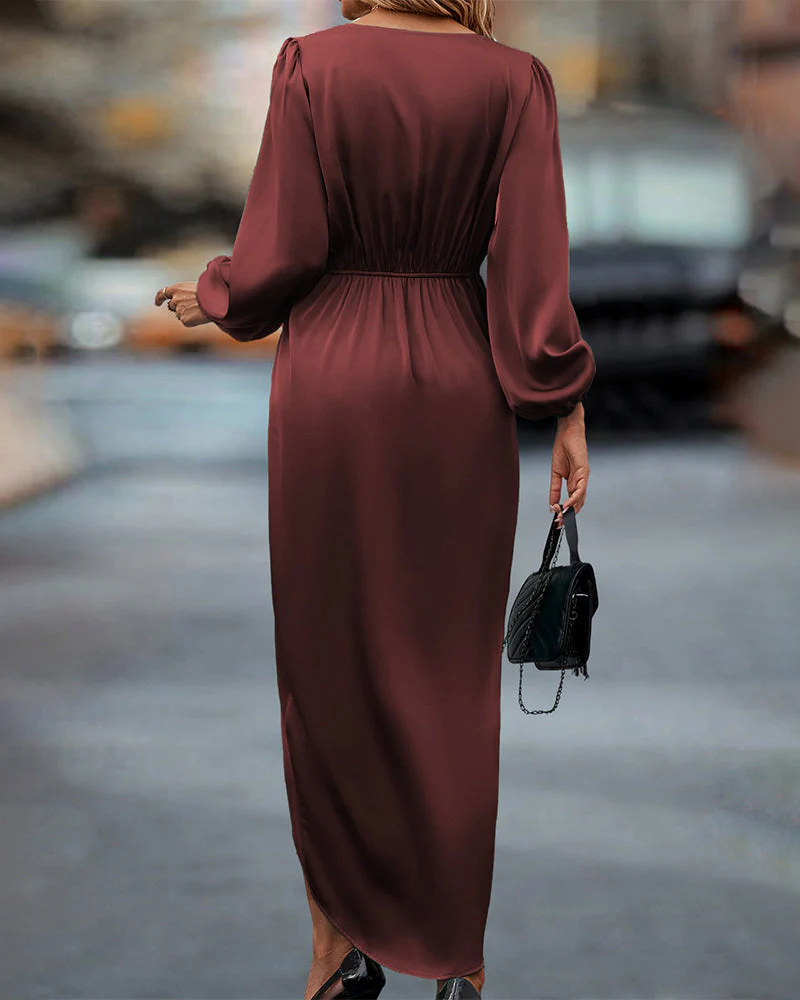 Elena | Abito midi avvolgente con scollo a V elegante e versatile - Image 2
