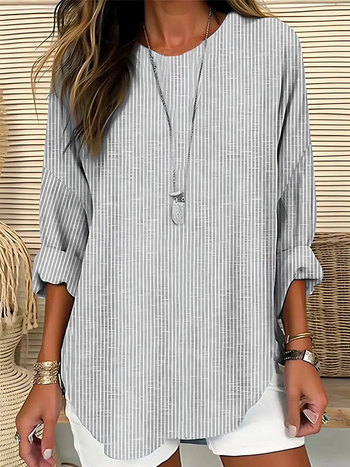 Elena | Blusa a Righe Elegante e Confortevole a Maniche Lunghe - Image 3