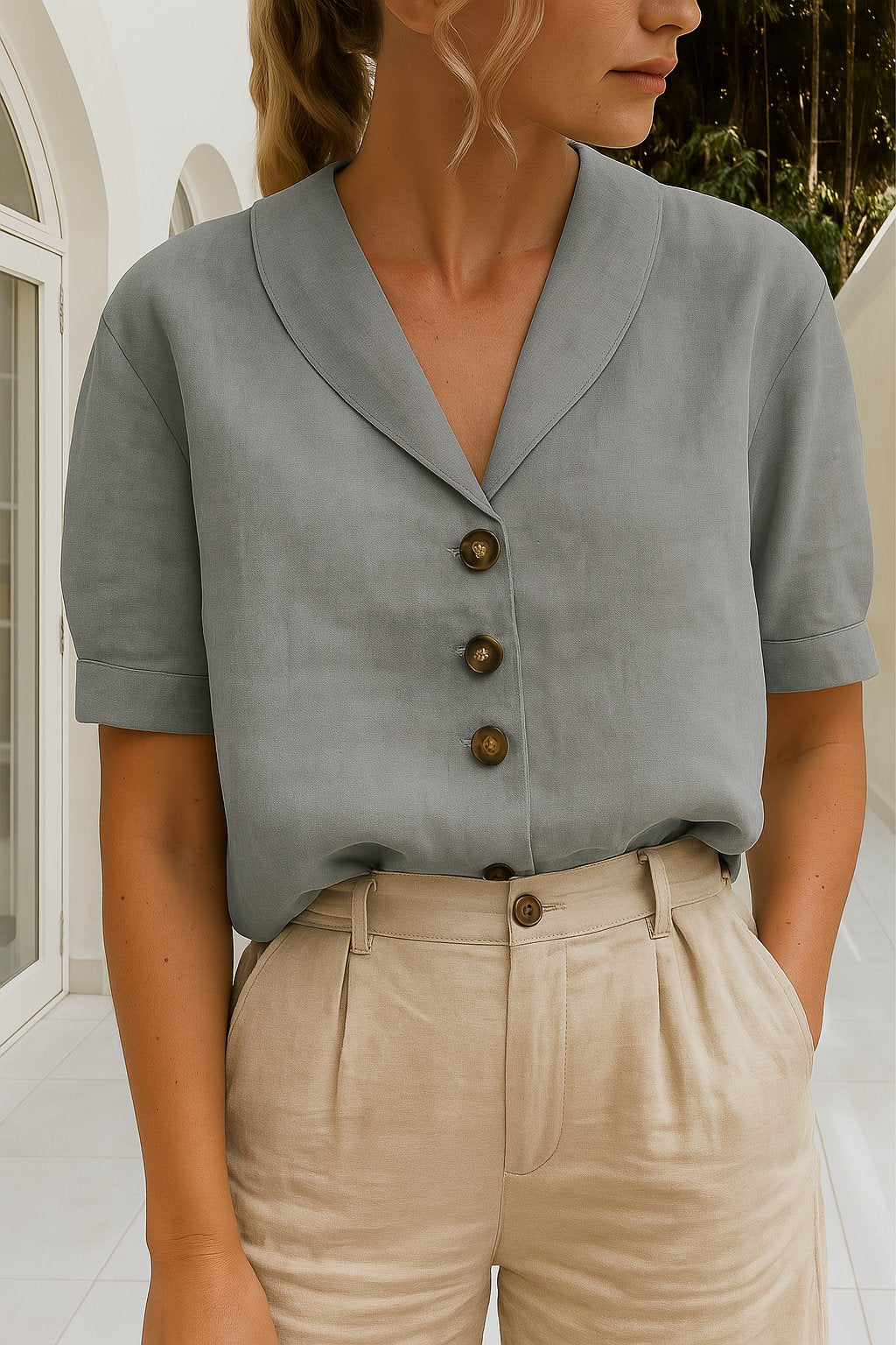 Elena | Blusa Raffinata con Abbottonatura Chic - Image 4