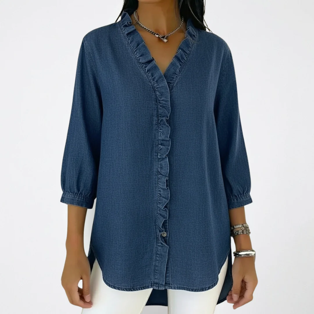 Elena | Blusa raffinata con volant ed eleganza senza tempo - Image 4